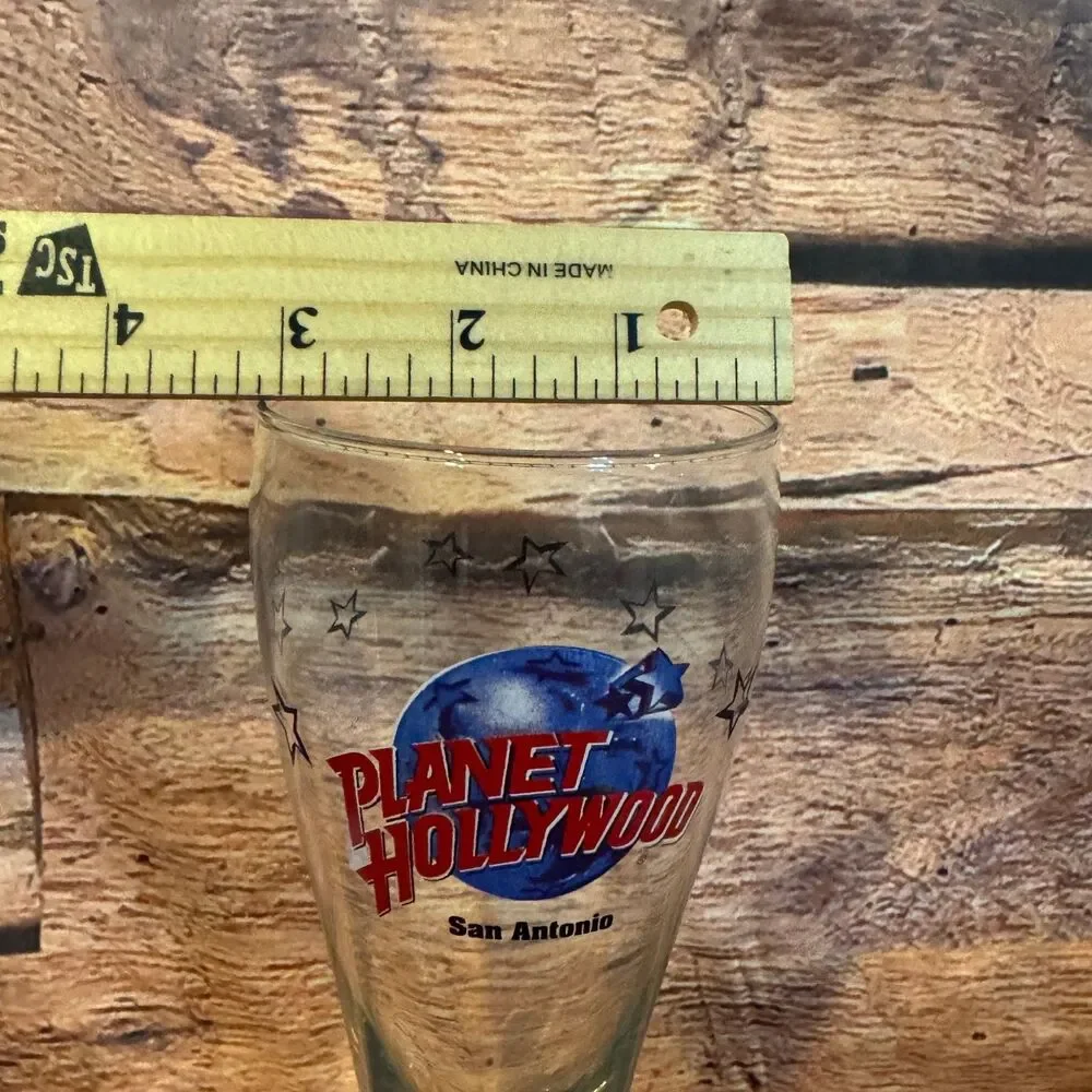 Planet Hollywood San Antonio Pilsner Glass Clear Restaurant Memorabilia